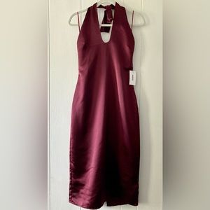 Jason Wu Merlot Satin Halter Dress